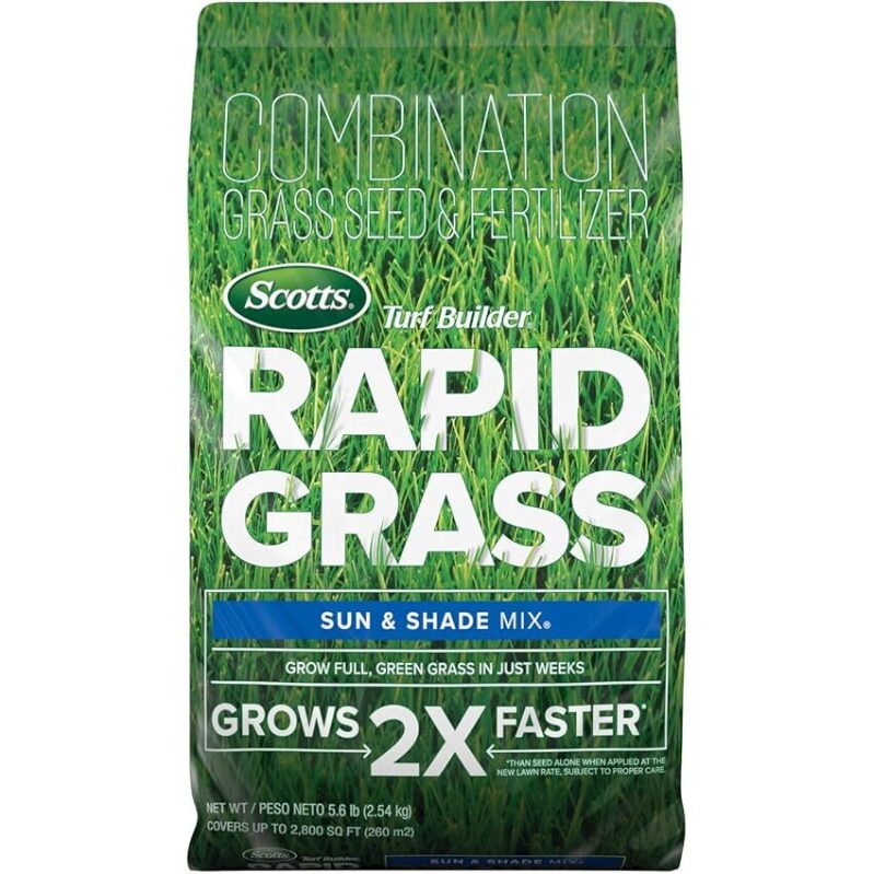 Scotts Turf Builder Rapid Grass Tall Fescue Mix 5.6lbs - Fast Growing Lawn Seed