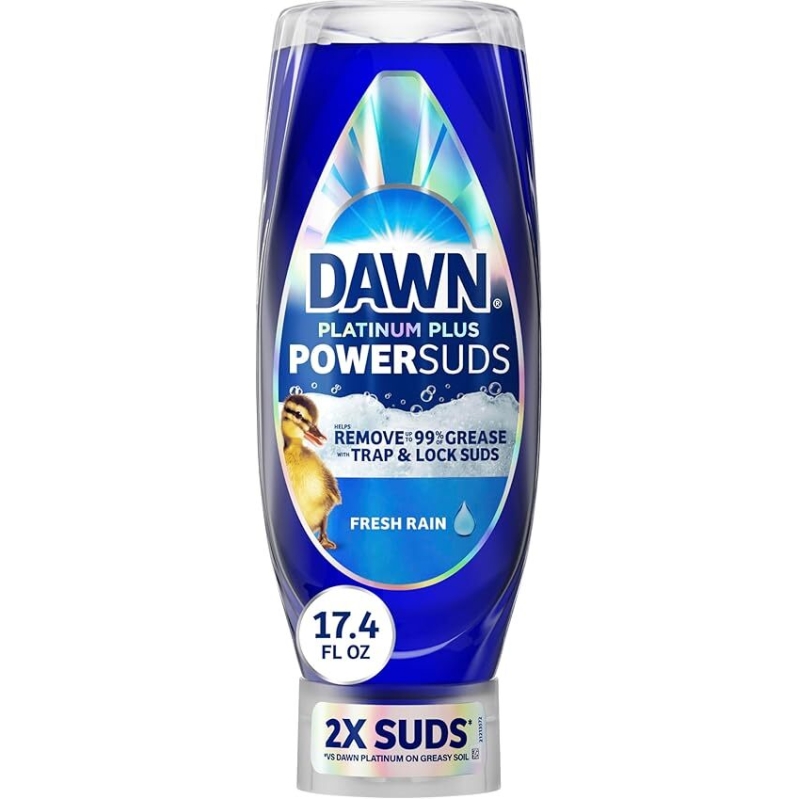 Powerful Dawn Platinum Plus PowerSuds Liquid Dish Soap - Fresh Rain Scent