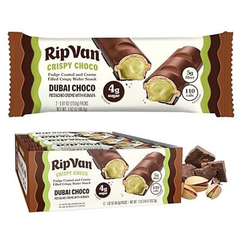 Rip Van Dubai Pistachio Creme w/ Kunafa Crispy Chocolate Snack Bars - 12 Pack Deal