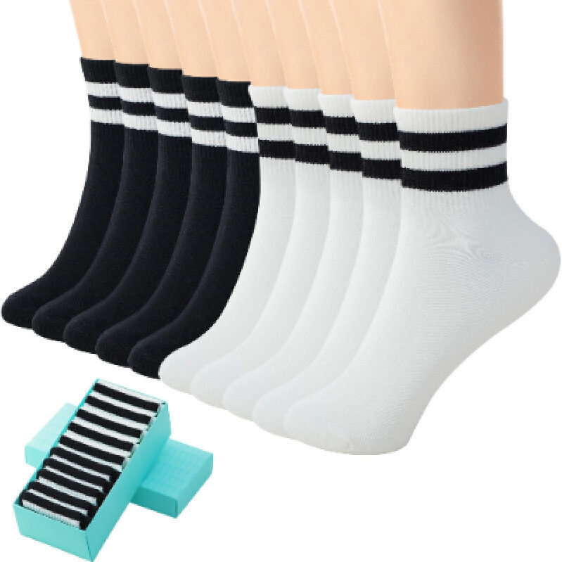 Premium Cotton Mid-Calf Socks for Women - 10 Pairs Pack