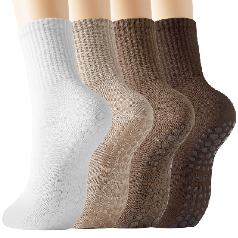 Slip-Resistant Pilates Socks for Women - 4 Pairs