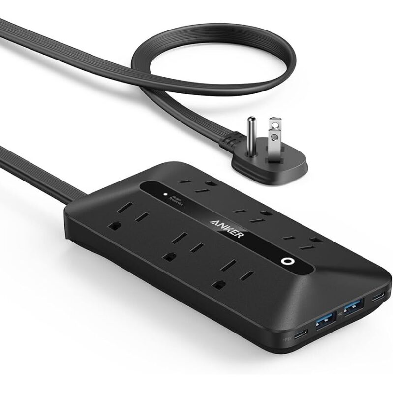 Anker 300J 10-in-1 Ultra Thin Power Strip w/5ft Extension Cord - Reliable Power Hub for Efficient Multitasking