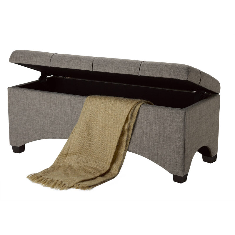 Pintucked 42-inch Storage Bench - Stylish and Functional Home Furniture