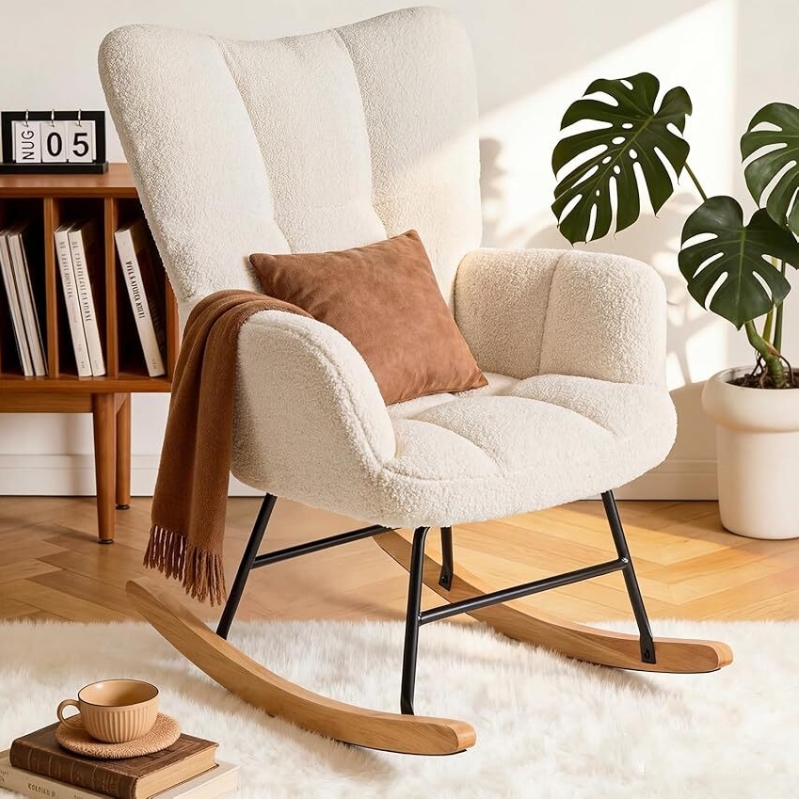 Comfortable NEWBULIG Glider Rocking Chair with Padded Seat