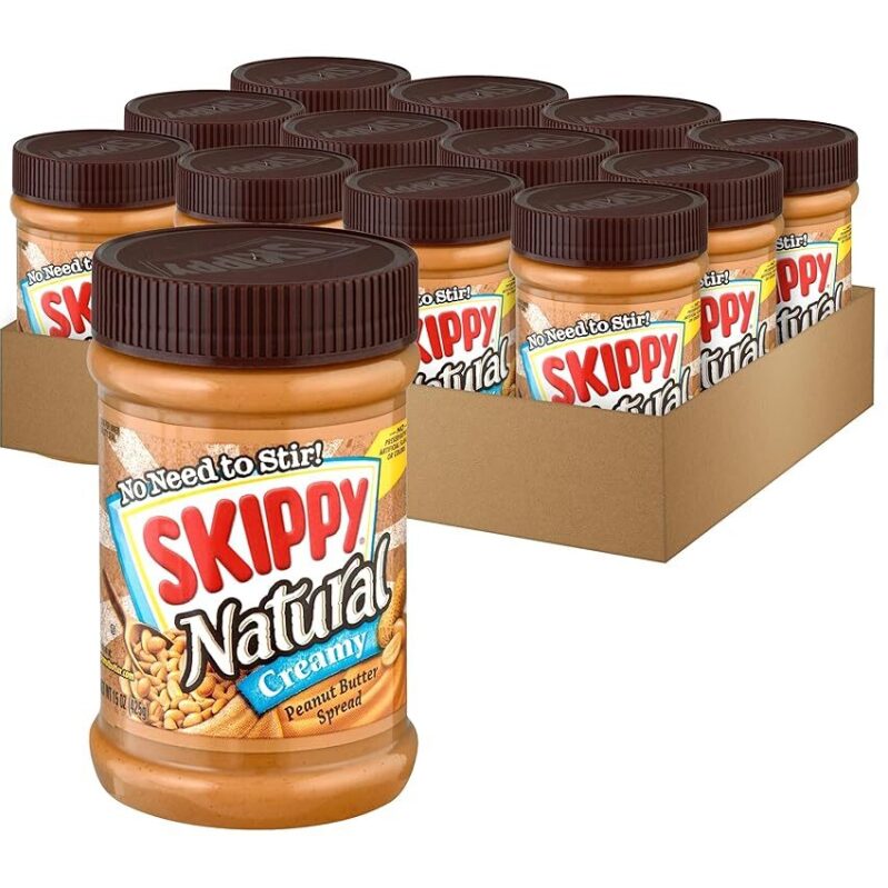 12-Pack SKIPPY Natural Peanut Butter Spread Creamy 15 oz - 100% Natural