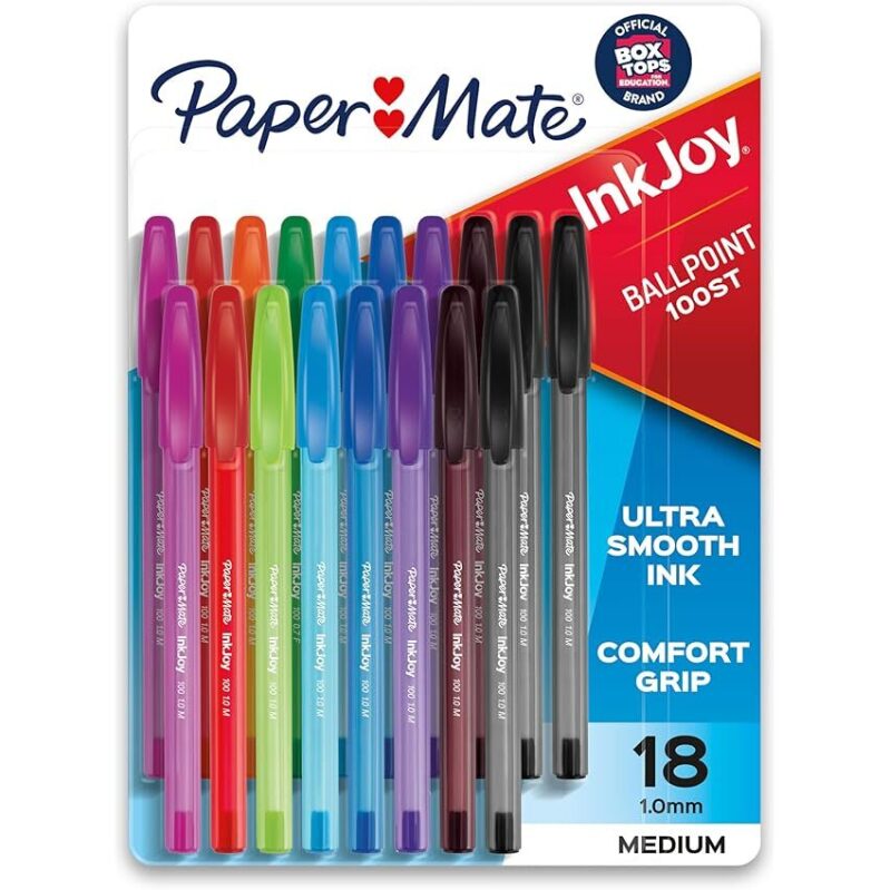 18-Count Paper Mate InkJoy 100ST Ballpoint Pens 1.0mm