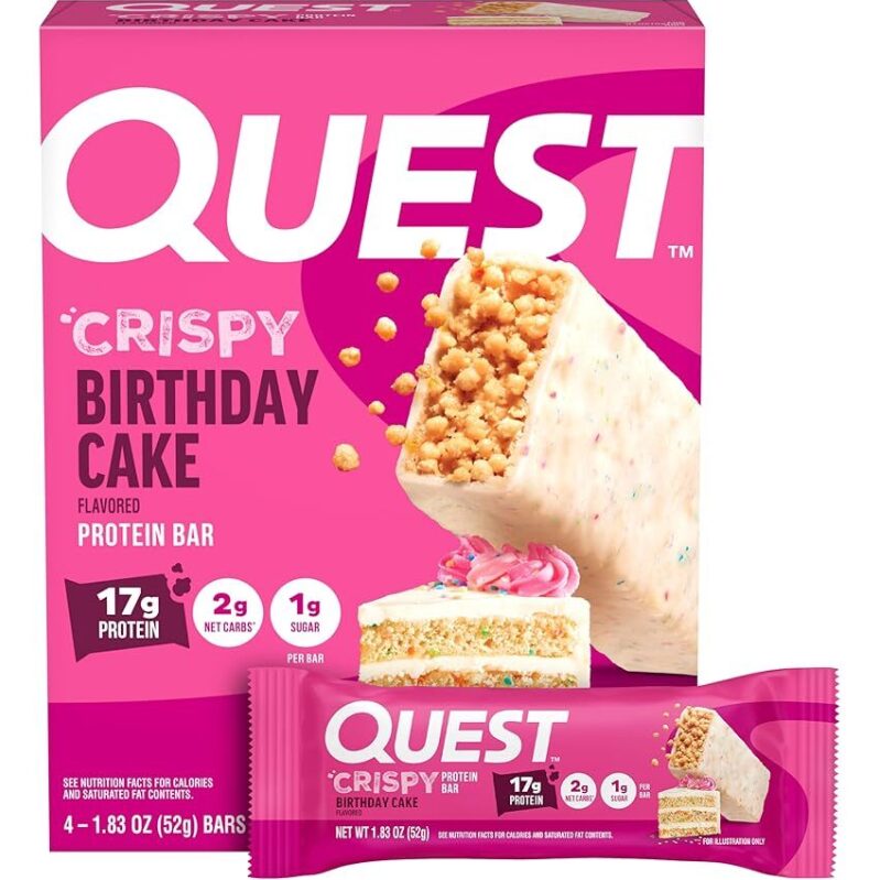 Quest Crispy Birthday Cake Flavored Protein Bar - Indulge Guilt-Free