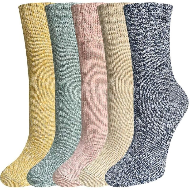 5-Pairs FYC Warm Thick Soft Wool Cozy Crew Socks - Ultimate Winter Comfort