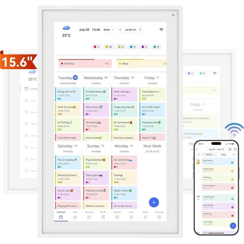 TABWEE 15.6-in Wall Planner Digital Calendar Touchscreen - Effortless Organization