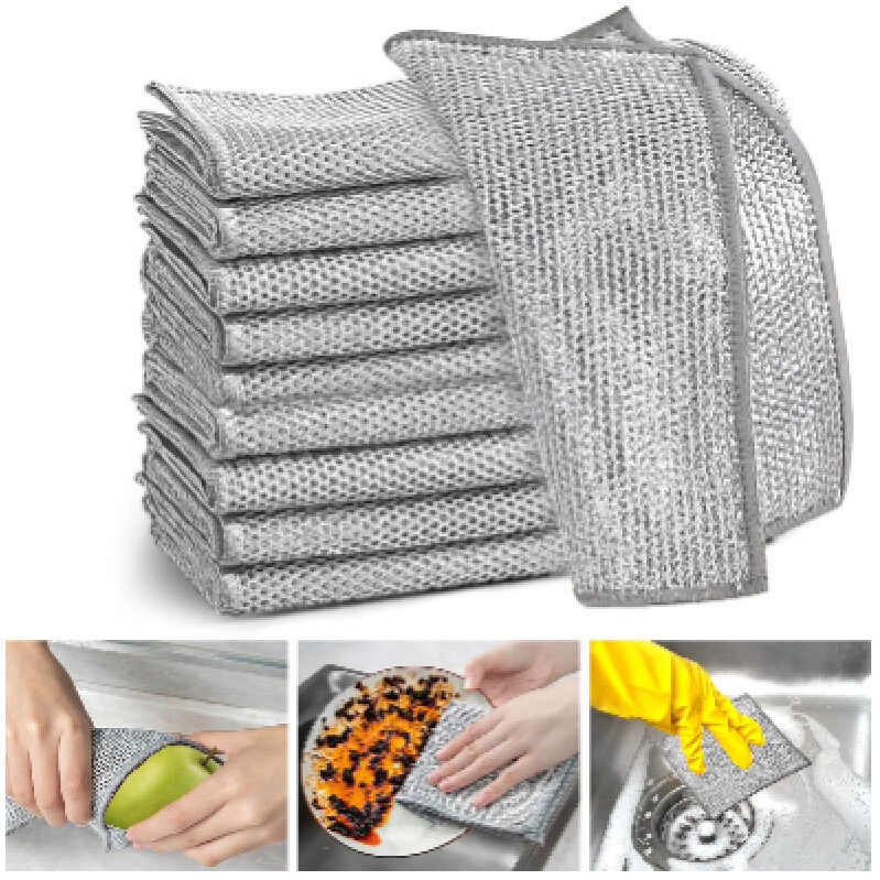 Multi-Purpose Stainless Steel Cleaning Cloths - 8 Pack