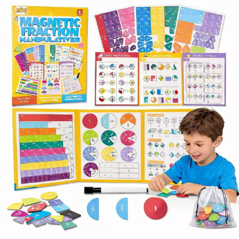 Magnetic Fraction Manipulatives Set for Kids - Enhance Learning with Hands-On Fun