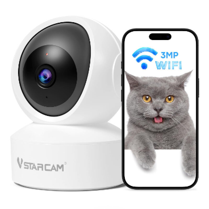 3MP WiFi Indoor Camera with 360 Rotation