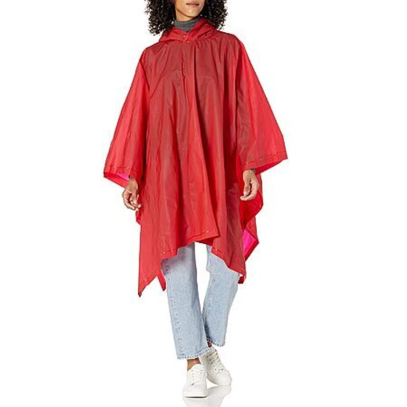 totes Adult's Rain Poncho (Red) - Affordable and Durable Rain Gear