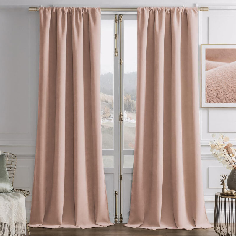 Luxurious Blush Velvet Curtains - Elegance and Privacy