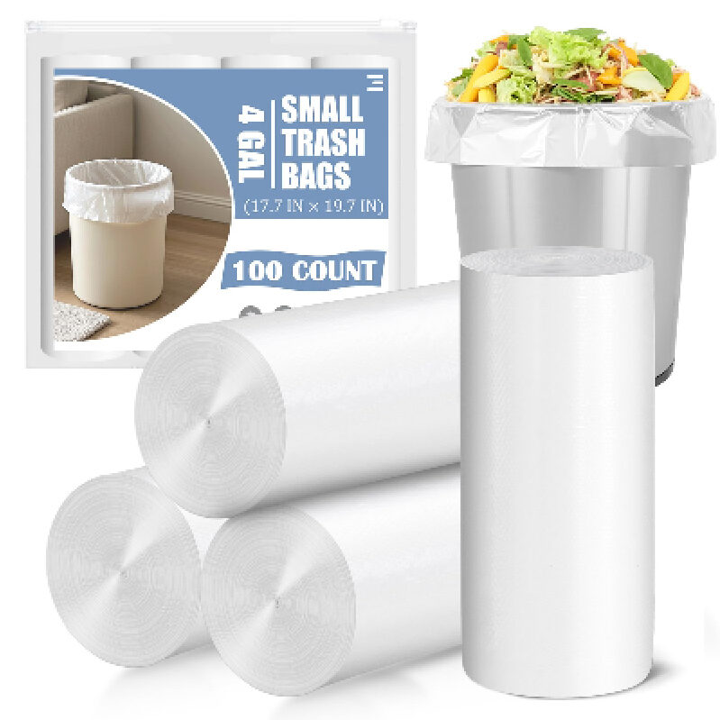 Bulk 4-Gallon Trash Bags - 100 High-Quality Liners