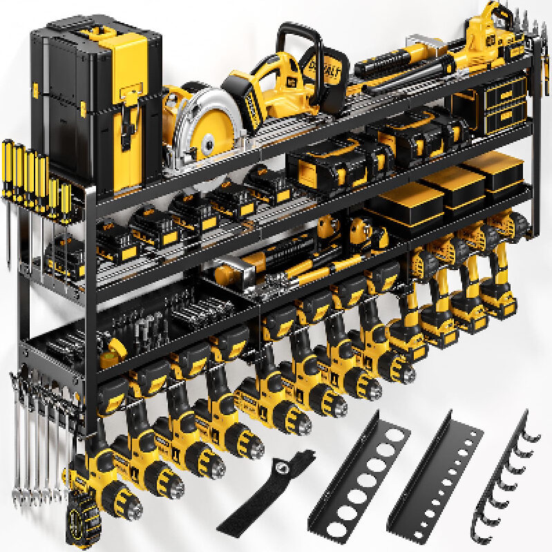 4-Tier Heavy Duty Power Tool Storage Rack - 800 lbs Capacity