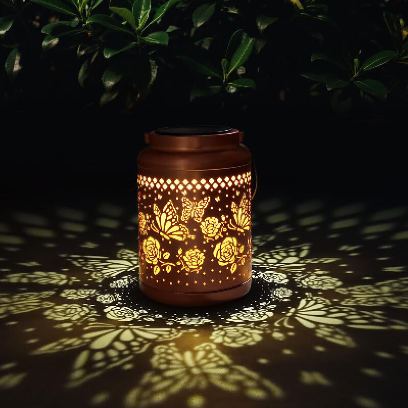 Stylish Solar Lantern with Butterfly Design for Garden Lighting