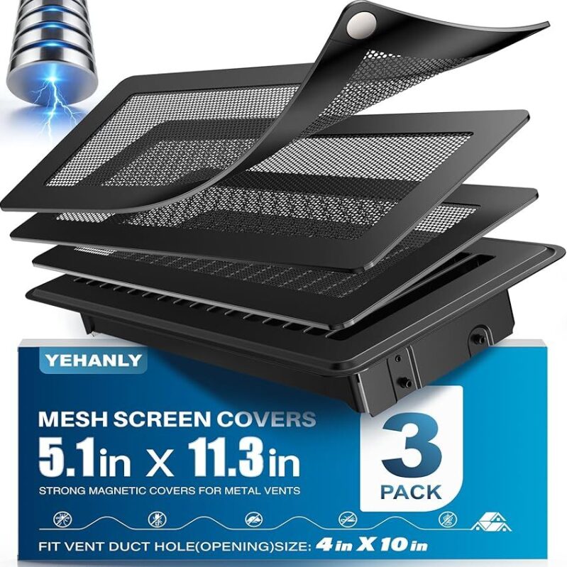 Durable Magnetic Vent Screen Mesh Covers - 3-Pack for Metal Vents