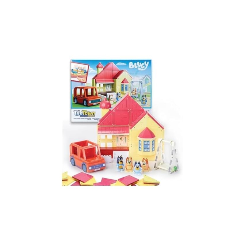 Bluey Heeler Family Home 52-Piece Magnetic Tile Playset