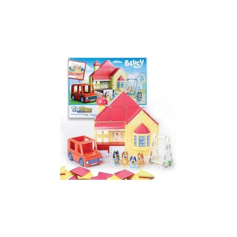 Bluey Heeler Family Home 52-Piece Magnetic Tile Playset