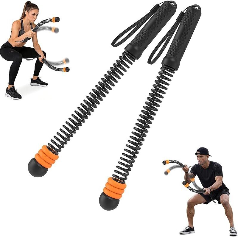 Poetish Adjustable Steel Spring Weighted Ropeless Battle Ropes (2-Pack)