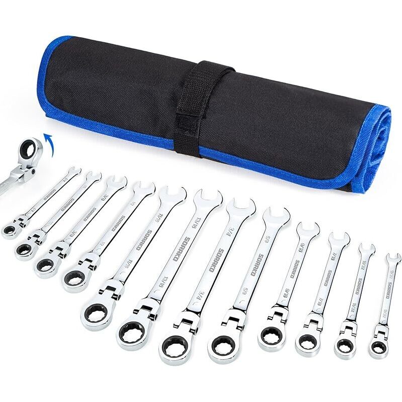 16-Piece Ratcheting Wrench Set with Flex Head - Ultimate DIY Tool Kit