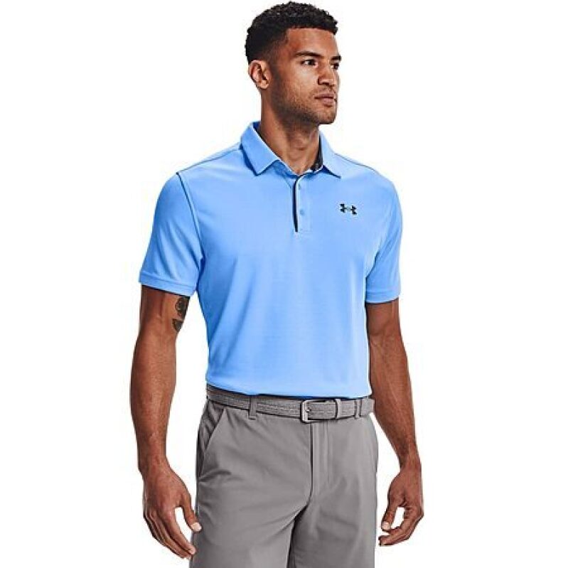 Under Armour Men's Tech Golf Polo - Carolina Blue/Pitch Gray, X-Large
