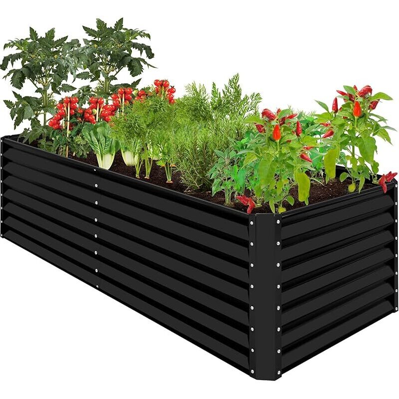 Best Choice Products 8x4x2ft Outdoor Metal Raised Garden Bed