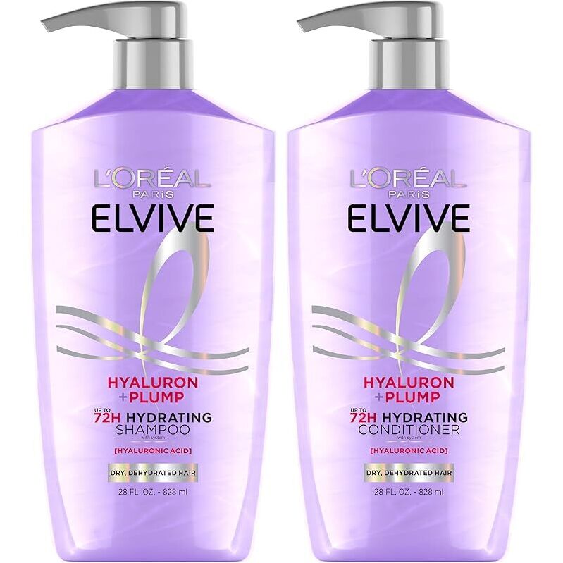 L'Oreal Paris Elvive Hyaluron Plump Shampoo & Conditioner Set 28oz