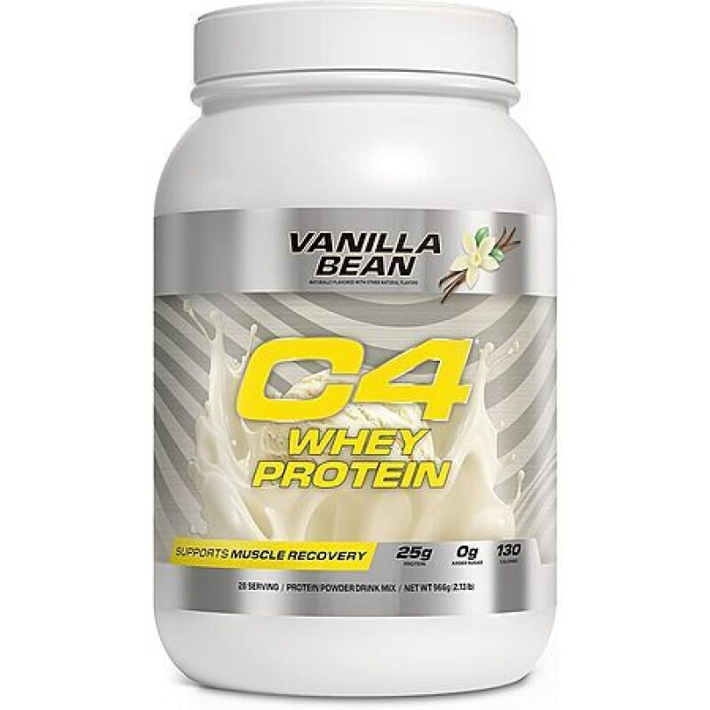 C4 Vanilla Bean Whey Protein Powder - 25g Protein, 0g Added Sugar, 28 Servings