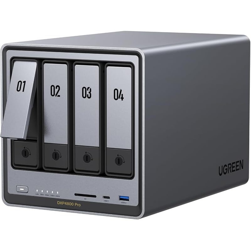 UGREEN NAS DXP4800 Pro 4-Bay Desktop NAS w/Core i3, 128G SSD