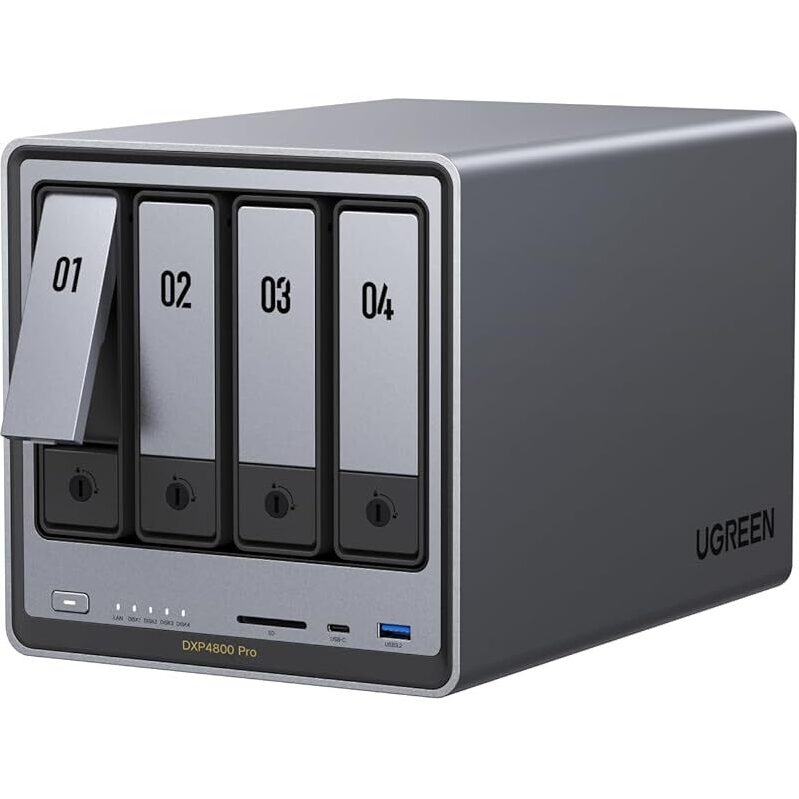 UGREEN NAS DXP4800 Pro 4-Bay Desktop NAS w/Core i3, 128G SSD