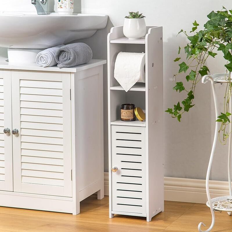 Portable Toilet Paper Holder Stand - Ideal for Small Bathrooms