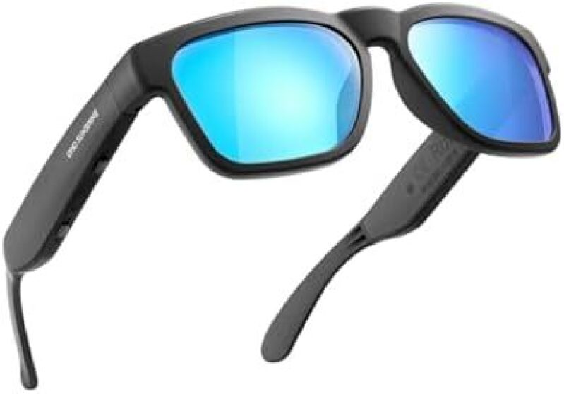 OhO Smart Polarized Sunglasses with Bluetooth Speaker - Mirror Blue Lens