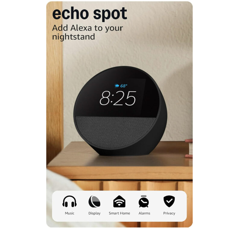 Amazon Echo Spot: Smart Clock with Alexa, Now 38% Off!