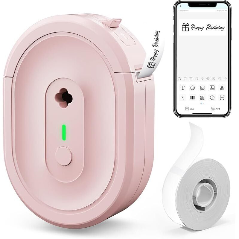 Portable Bluetooth Thermal Label Maker with 220-Label Roll