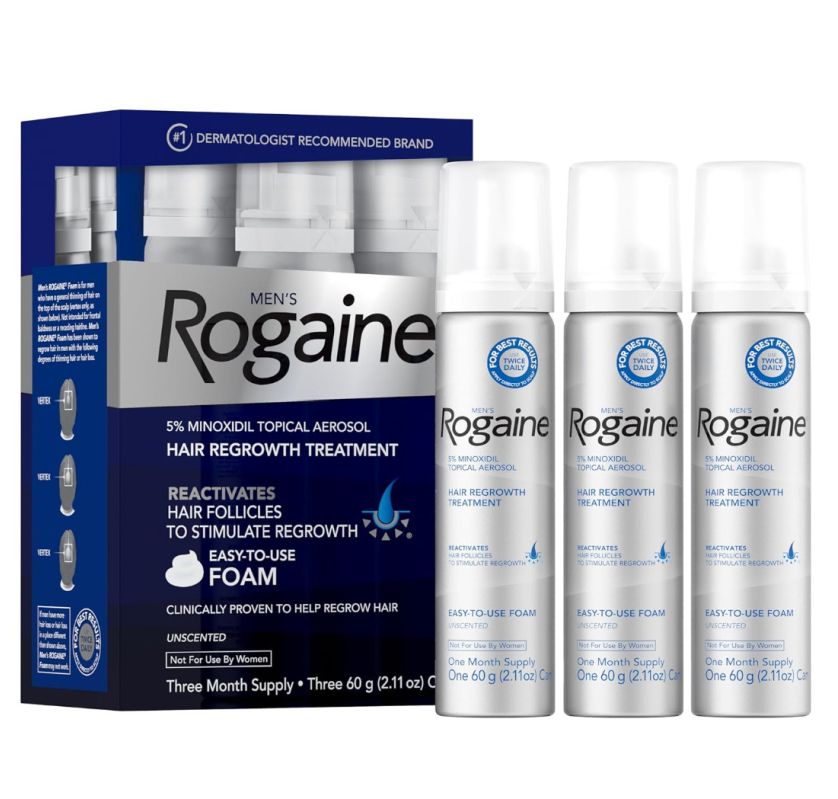 Rogaine Men's 5% Minoxidil Hair Regrowth Foam - Clinically Proven