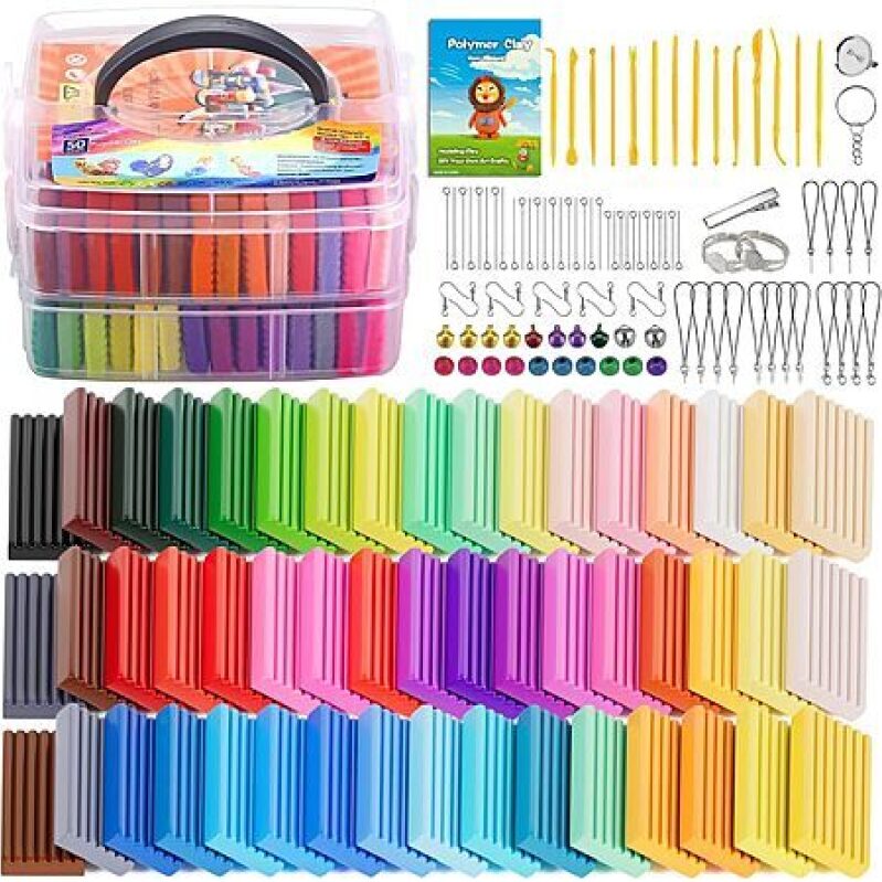 CiaraQ Polymer Clay Starter Kit: 50 Colors, 0.7 Oz Each
