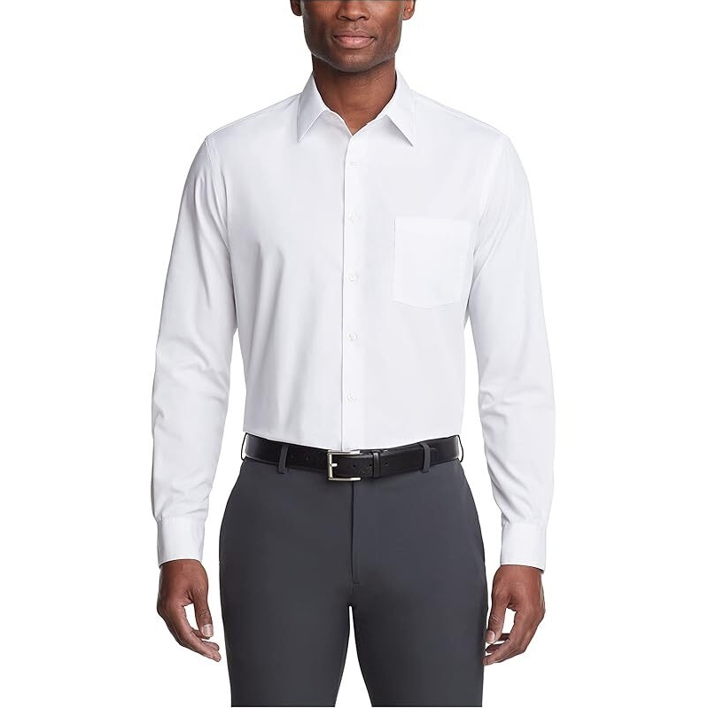 Van Heusen Men's Regular Fit Poplin Solid Dress Shirt