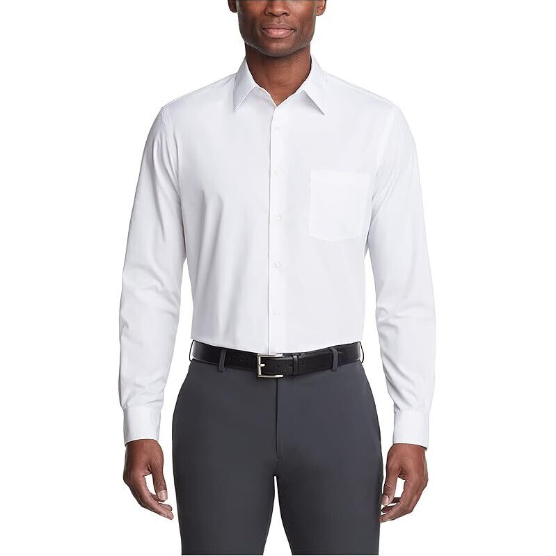Van Heusen Men's Regular Fit Poplin Solid Dress Shirt