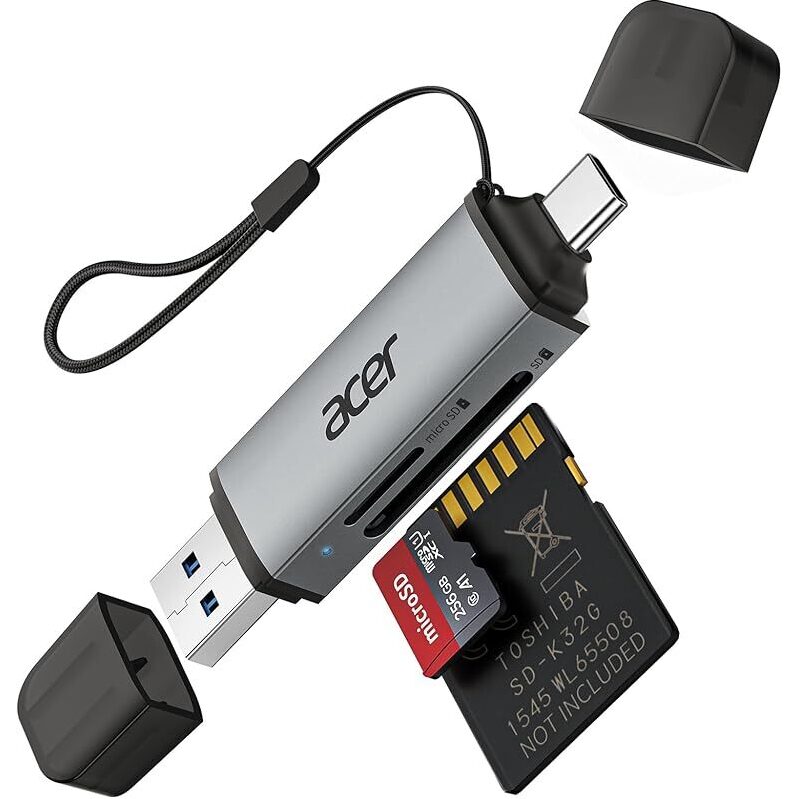 Acer Dual Slot USB C SD Card Reader - Fast Data Transfer