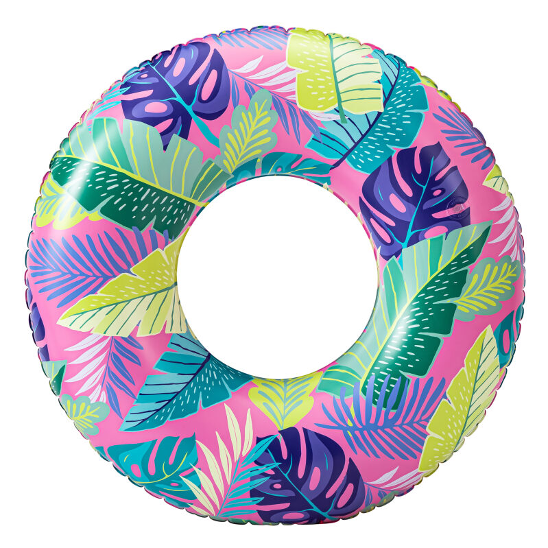 Pink Tropical Inflatable Swim Tube - Perfect for Summer Fun