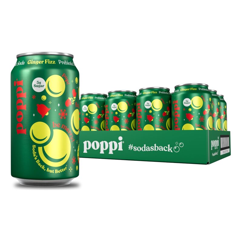 Poppi Sparkling Prebiotic Soda - Ginger Fizz Flavor - 12 Pack