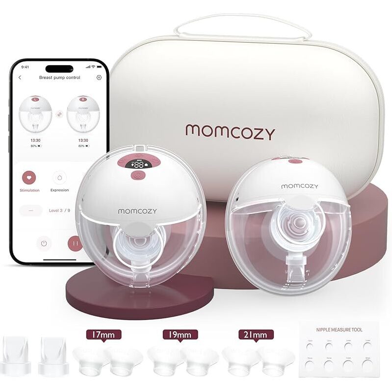 Momcozy M5 Smart 2-Pack Wearable Breast Pump - Discreet & Efficient Milk Extraction