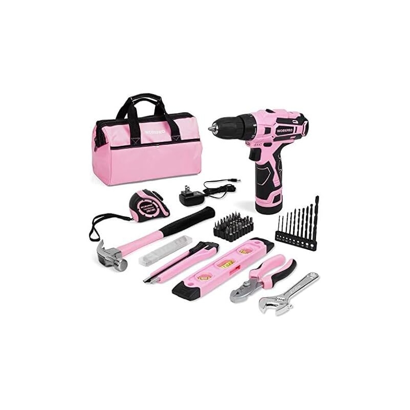 WORKPRO 12V Cordless Drill Driver Kit - 61pc