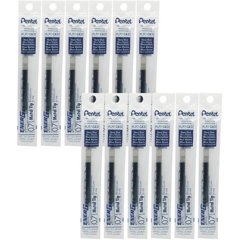 12-Pack High Performance Pentel EnerGel RTX Retractable Gel Pen Refill Ink