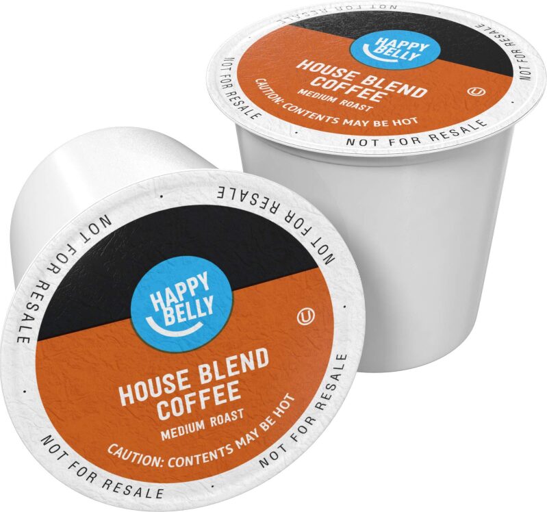 100-Count Happy Belly Medium Roast Coffee Pods, House Blend