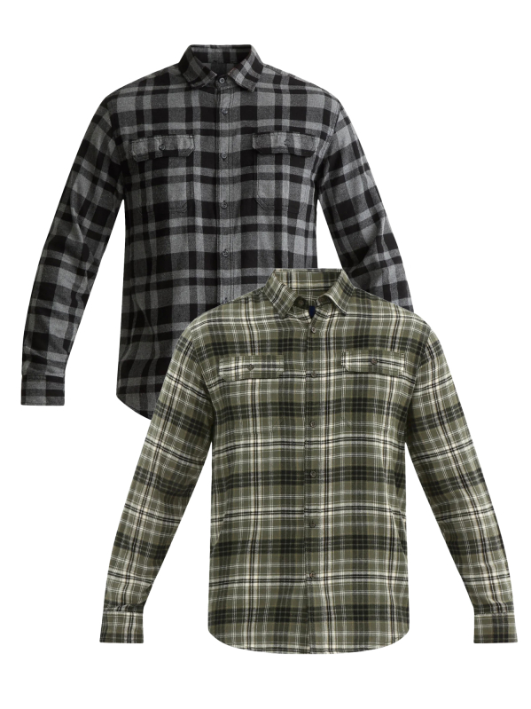 2-Pack George Men's Double Pocket Flannel Shirt - Ultimate Comfort & Style