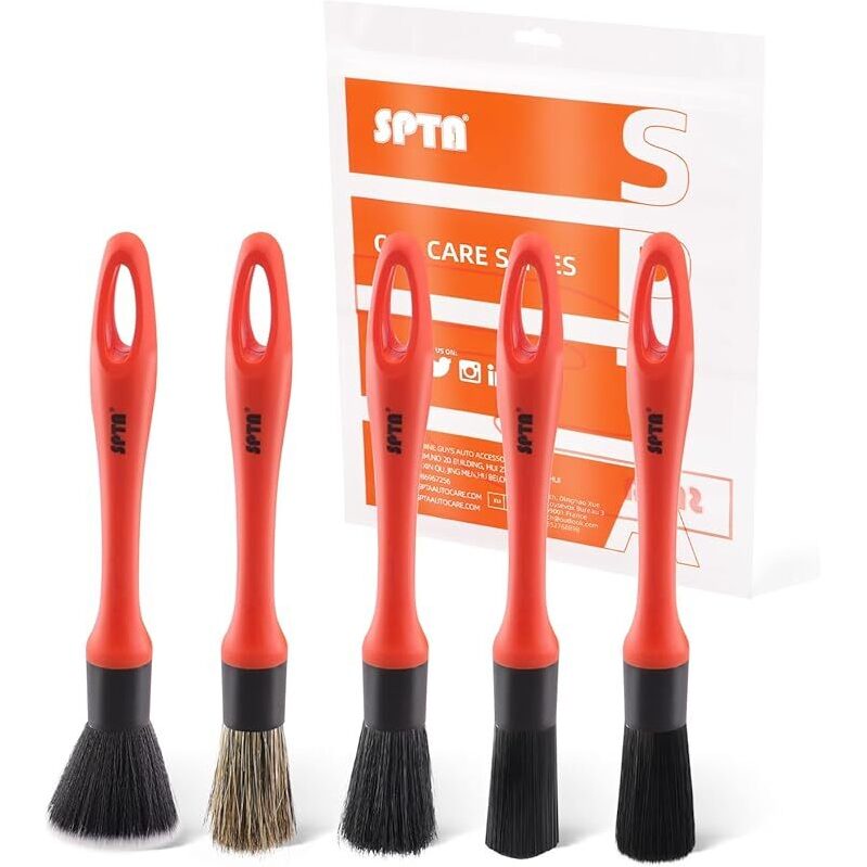 5pk SPTA Car Detailing Brush Set - Versatile Cleaning Solution