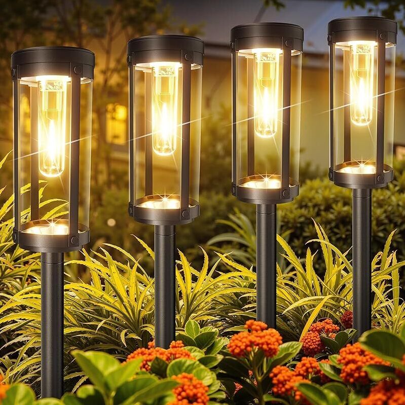 6 Pack BONLION Solar Pathway Lights Outdoor